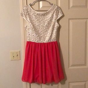 Coral dress with gold sequence